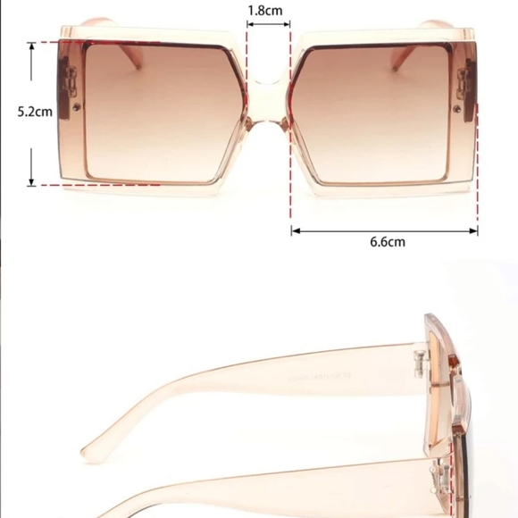 💎Ombre Brown Square Framed Summer Fashion Sunglasses💎 - Picture 4 of 4